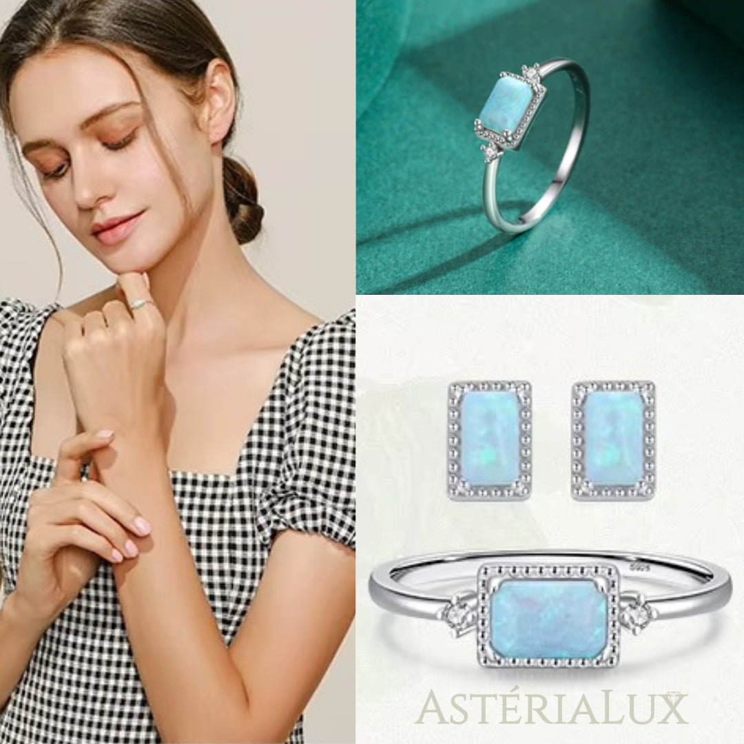 Conjunto de Jóias com Opala - Luxo e Elegância em Prata 925