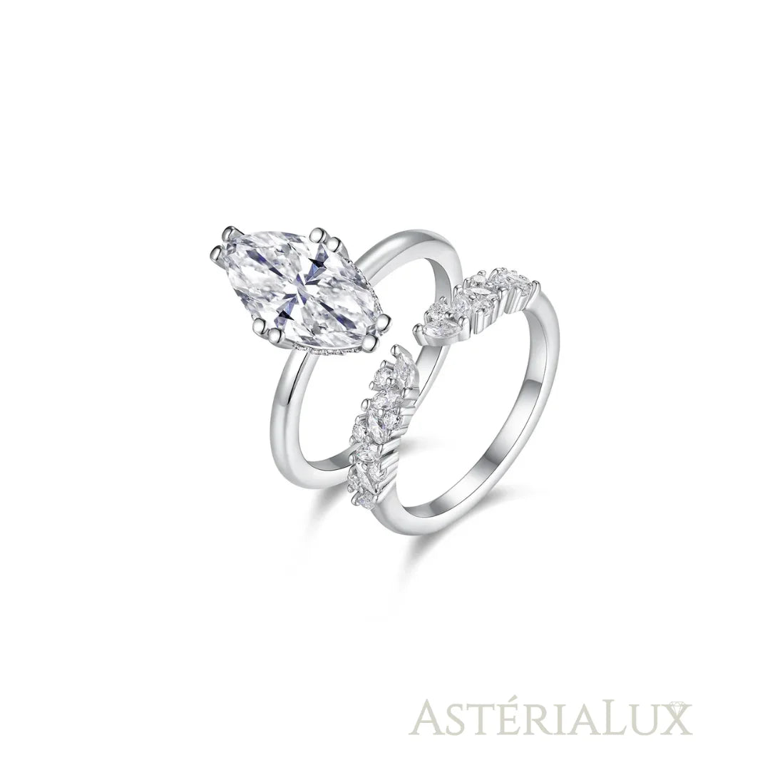 Anel de Noivado Moissanite Marquise 3ct em Prata 925