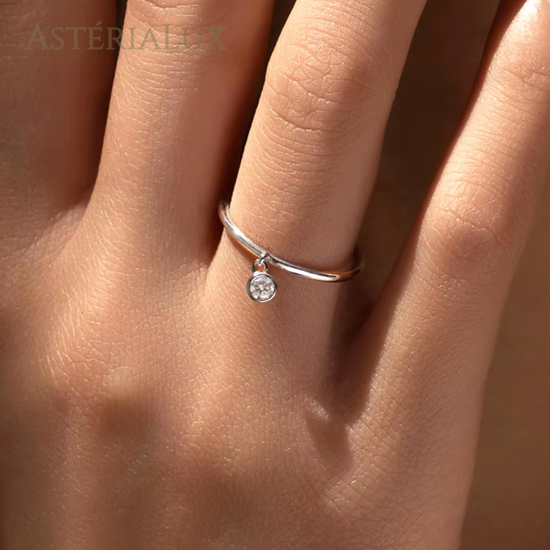 Anel de Moissanite Redondo em Prata 925