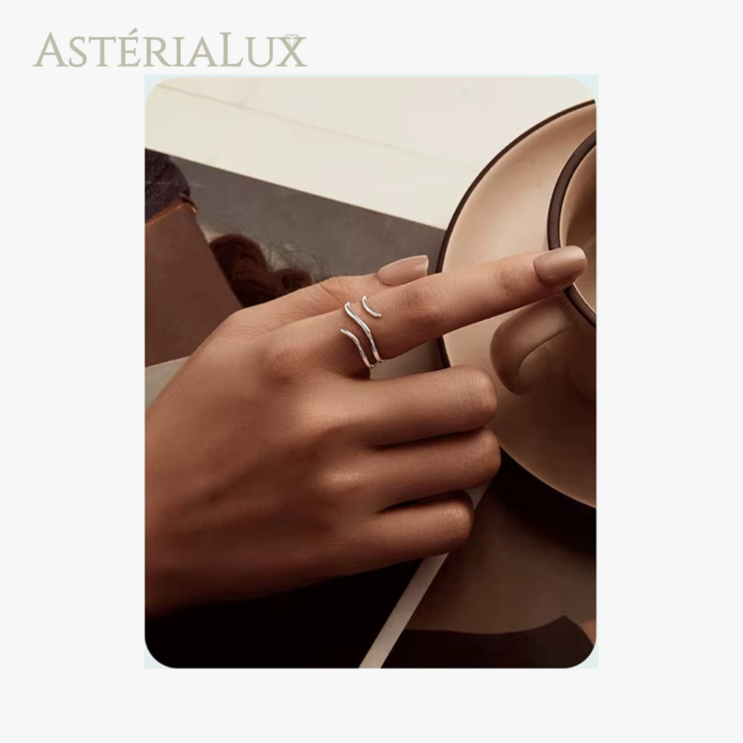 Anel Multicamadas Elegância Minimalista em Prata 925