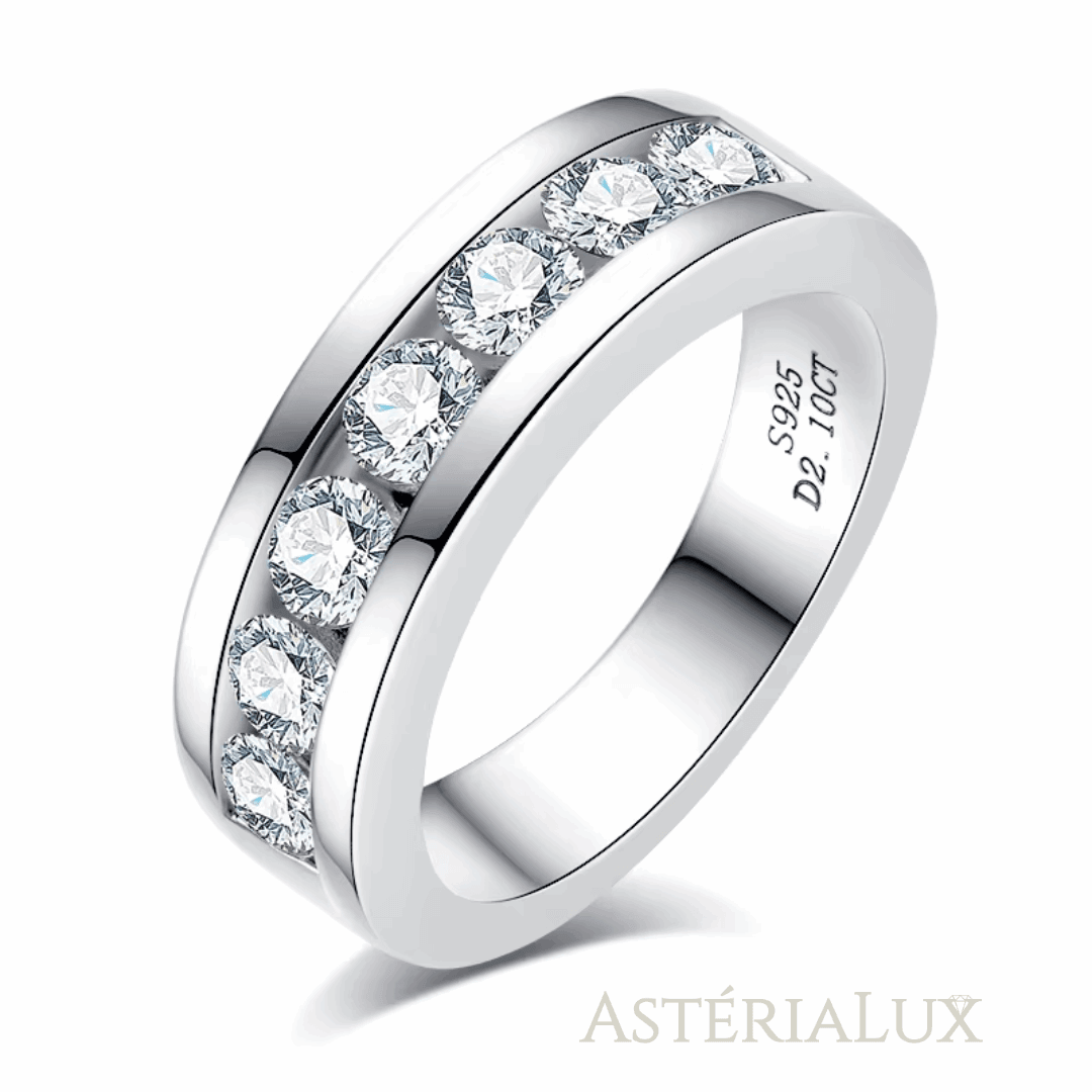 Anel de Casamento Moissanite 4mm em Prata 925