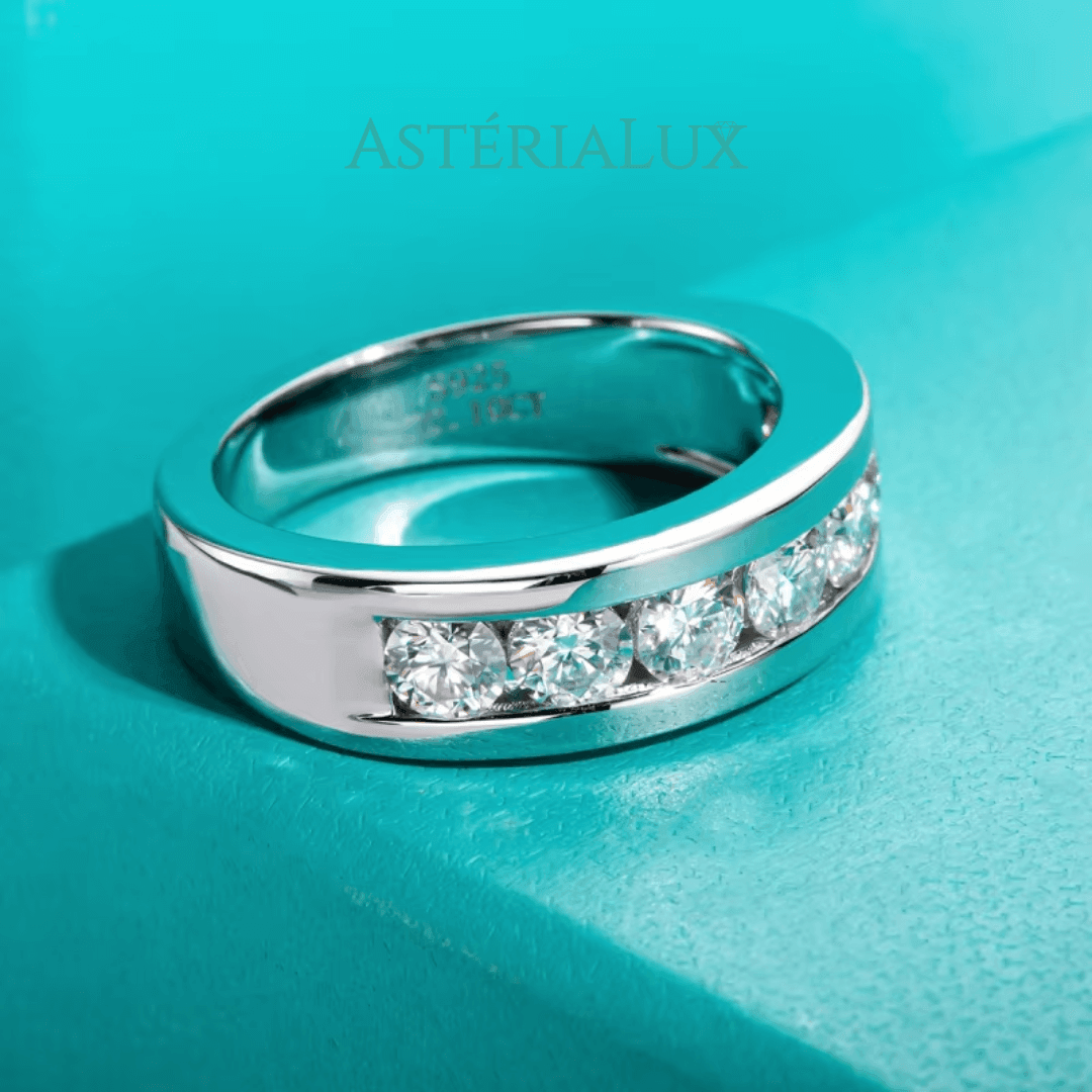 Anel de Casamento Moissanite 4mm em Prata 925