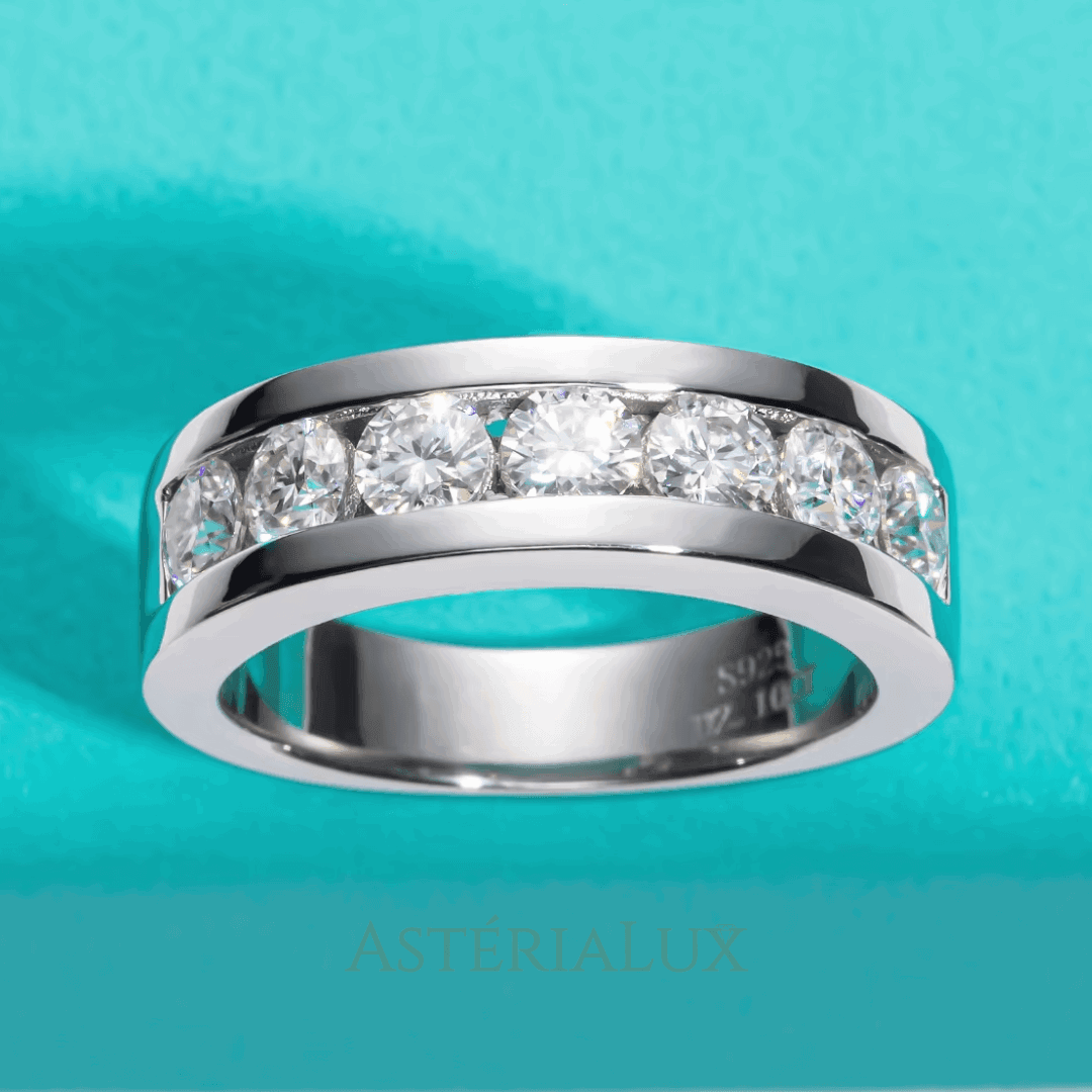 Anel de Casamento Moissanite 4mm em Prata 925