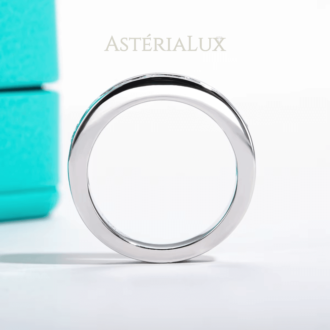 Anel de Casamento Moissanite 4mm em Prata 925