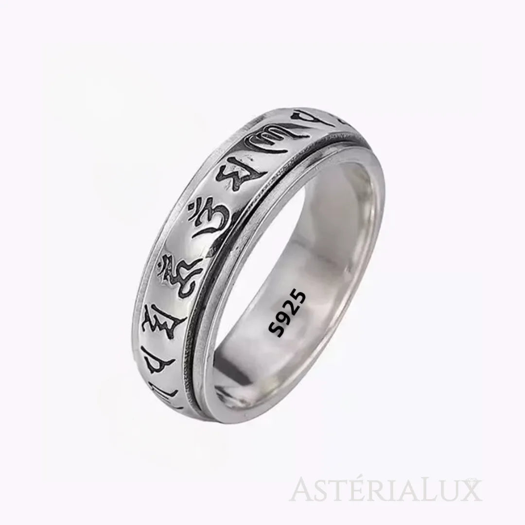 Anel Mantra Sagrado de Prata 925