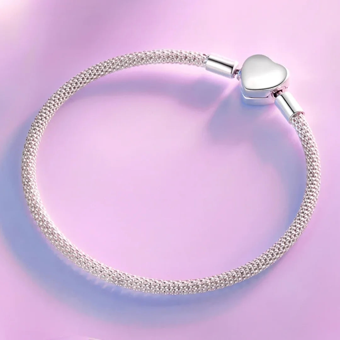 Pulseira Charme Coração em Prata 925