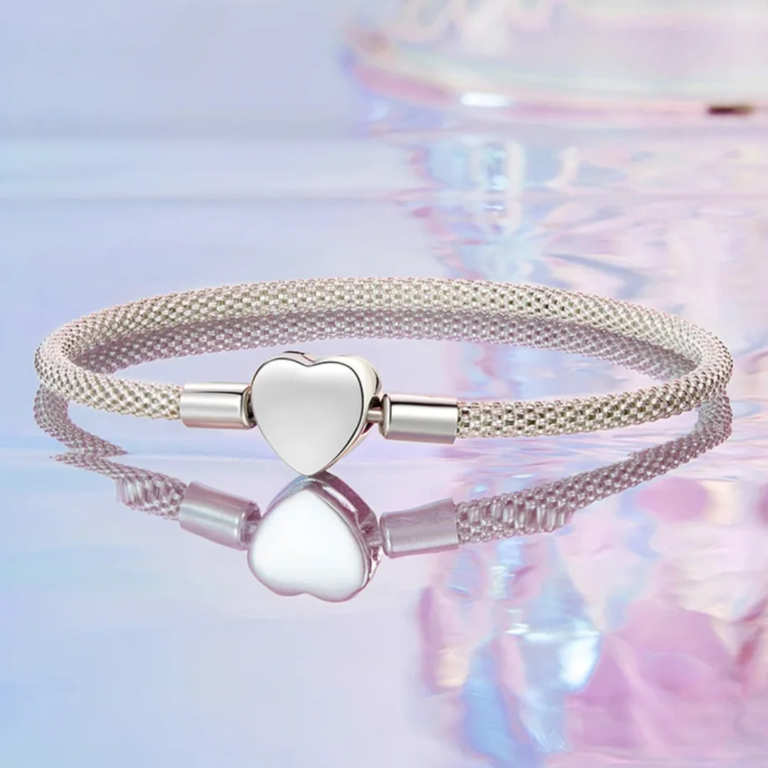 Pulseira Charme Coração em Prata 925