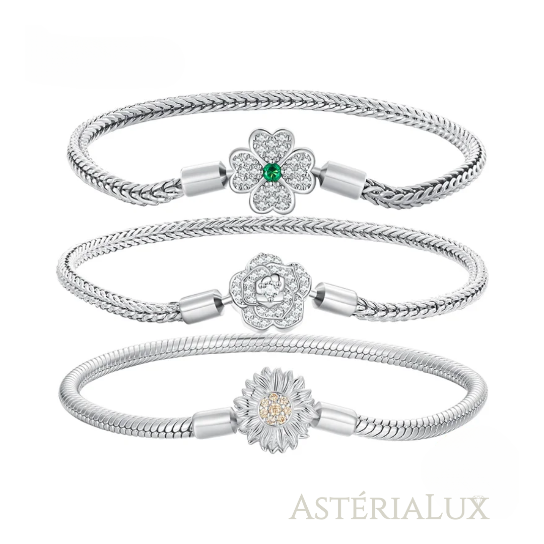 Pulseira de Prata 925 com Fecho Rosa e Zircão