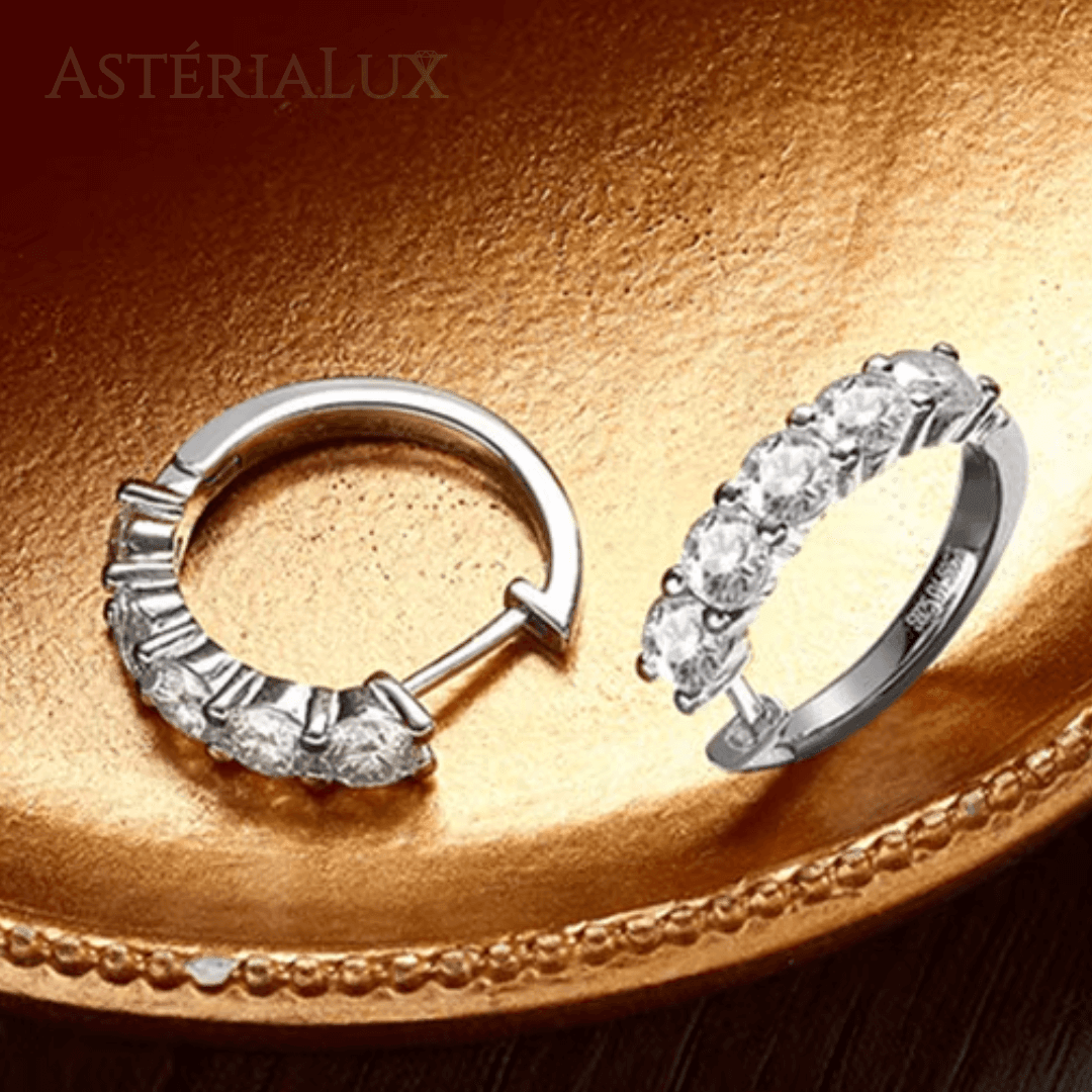 Brincos de Argola Moissanite Luxuoso em Prata 925