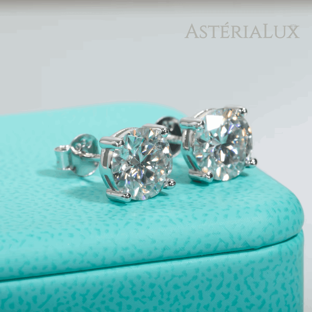 Brincos de Moissanite 2ct em Prata 925
