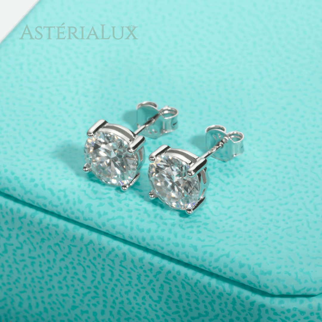 Brincos de Moissanite 2ct em Prata 925