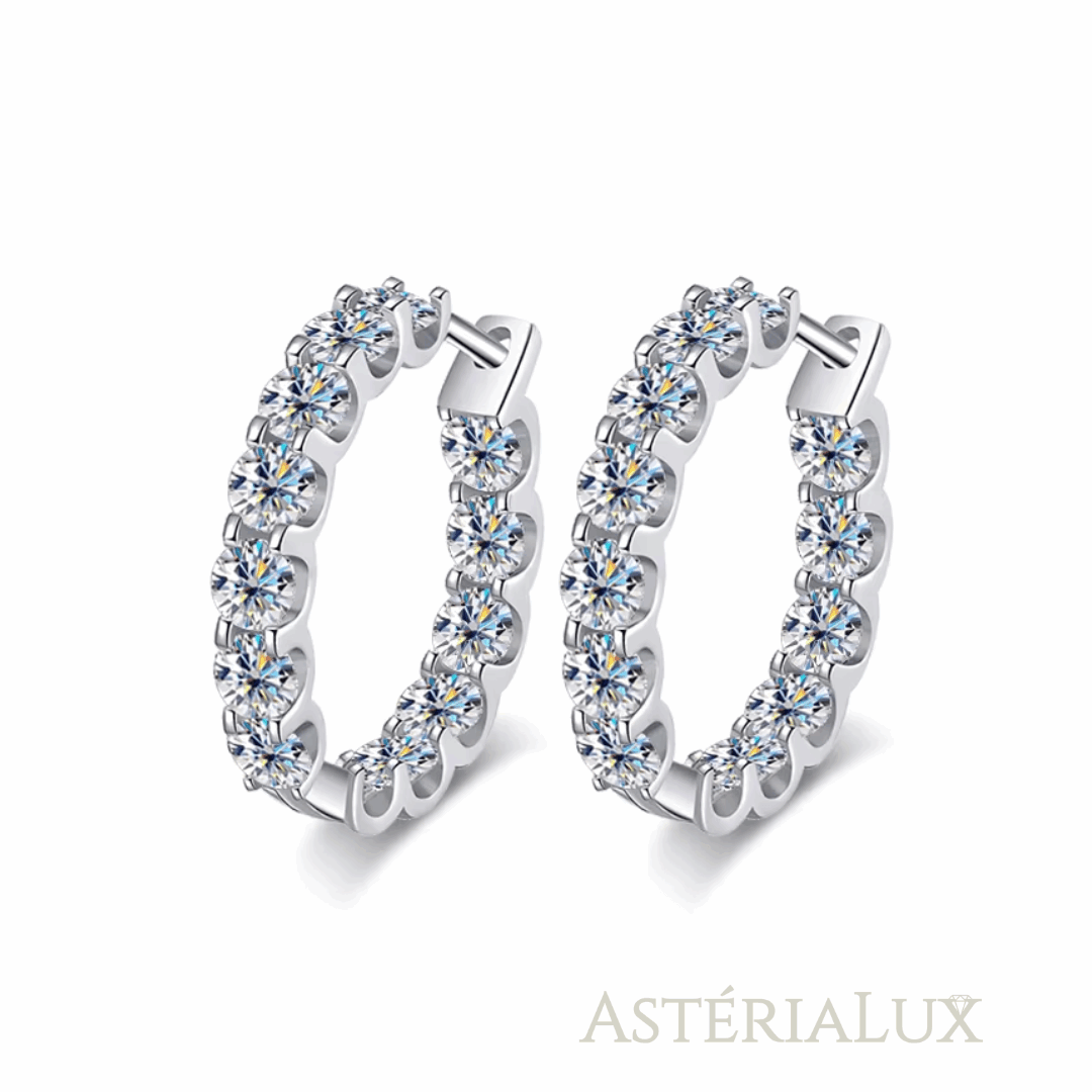 Brinco de Argola Moissanite 2.6ct em Prata 925
