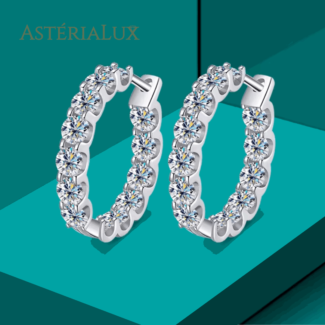 Brinco de Argola Moissanite 2.6ct em Prata 925