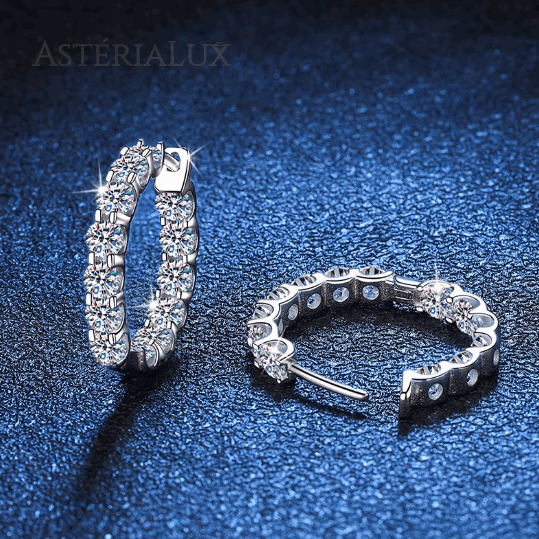 Brinco de Argola Moissanite 2.6ct em Prata 925