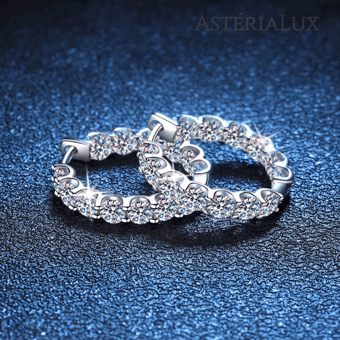 Brinco de Argola Moissanite 2.6ct em Prata 925