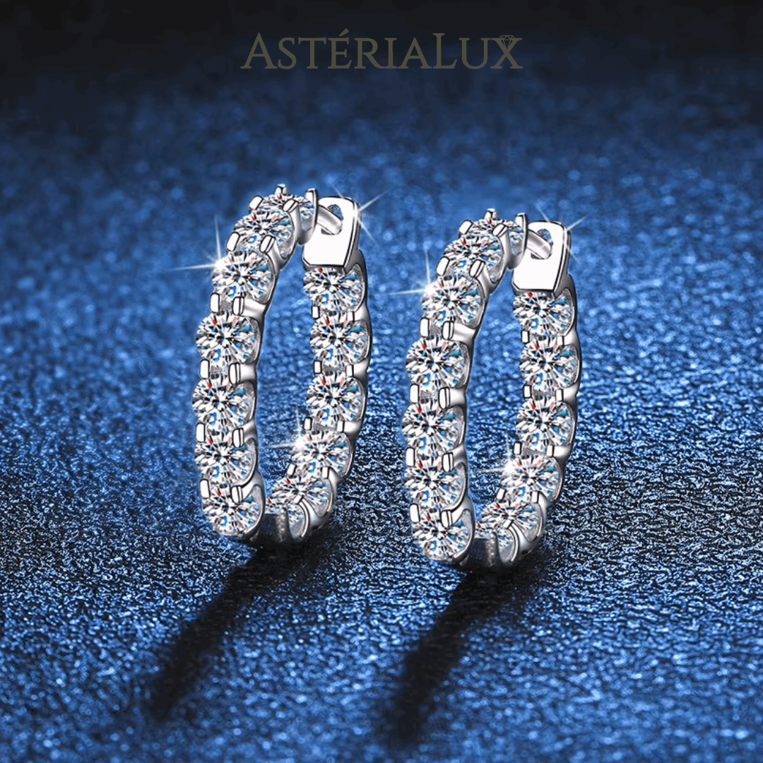 Brinco de Argola Moissanite 2.6ct em Prata 925