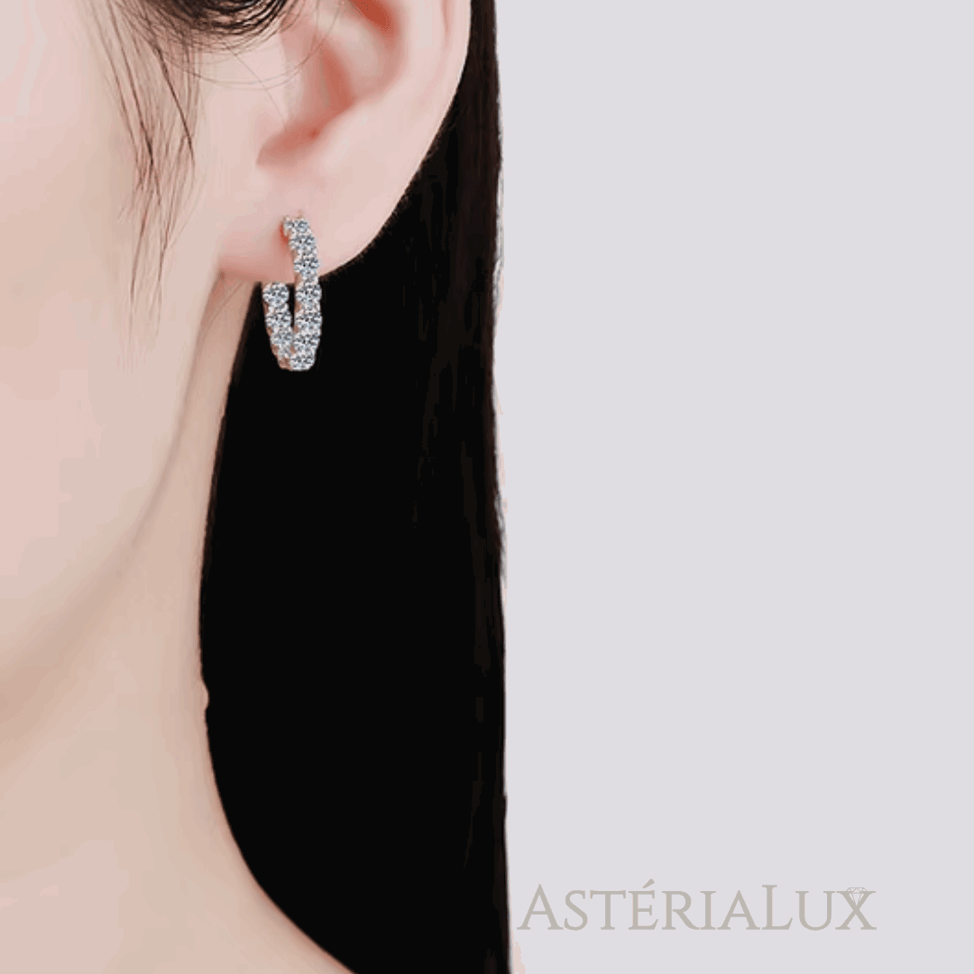 Brinco de Argola Moissanite 2.6ct em Prata 925