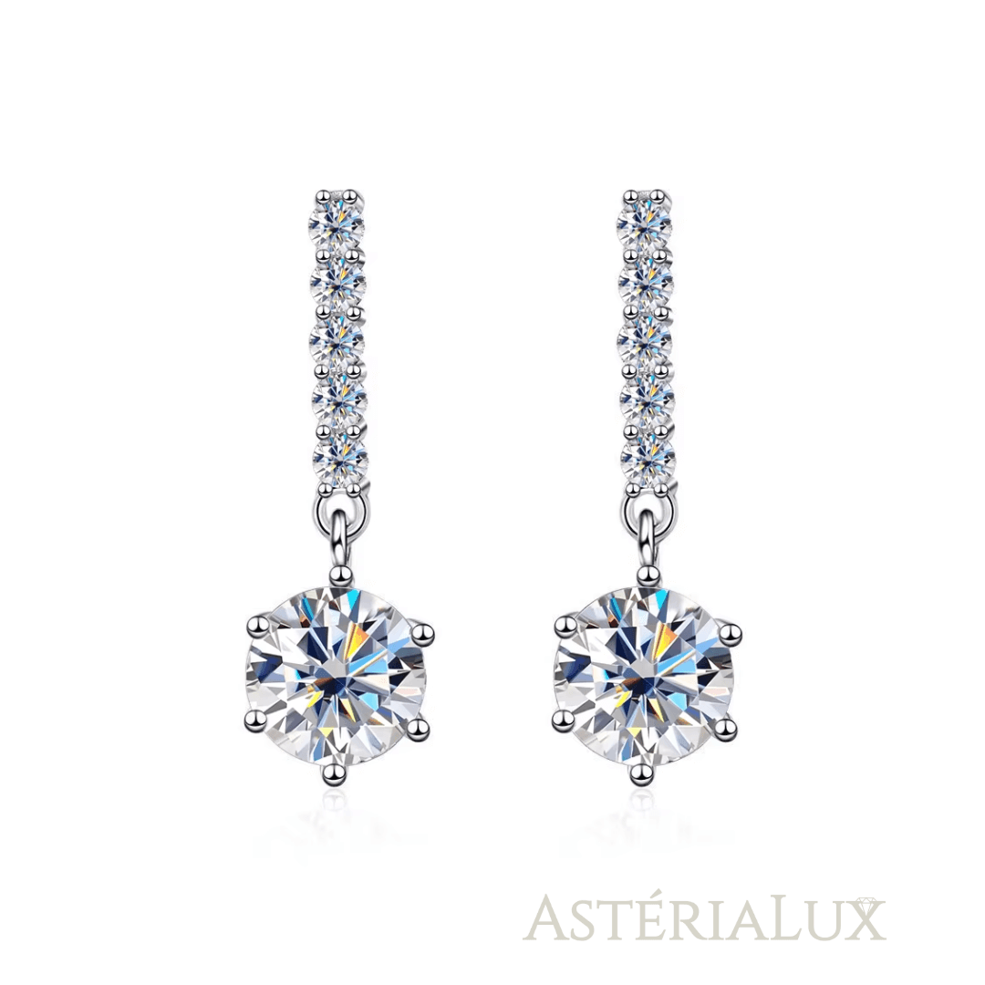 Brincos Moissanite 1ct em Prata 925