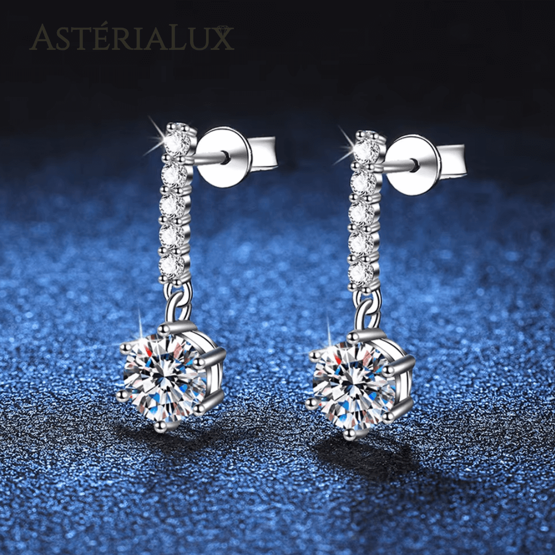 Brincos Moissanite 1ct em Prata 925