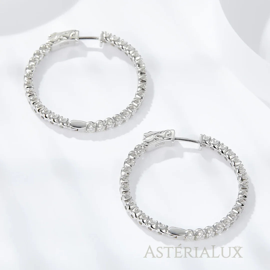 Brincos de Argola Moissanite Prata 925