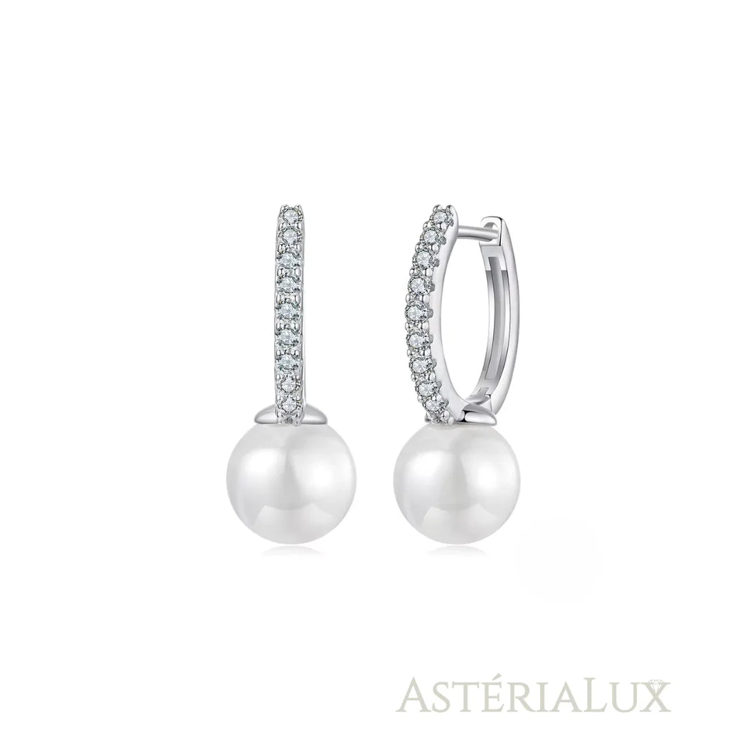 Brincos de Pérola Moissanite em Prata 925