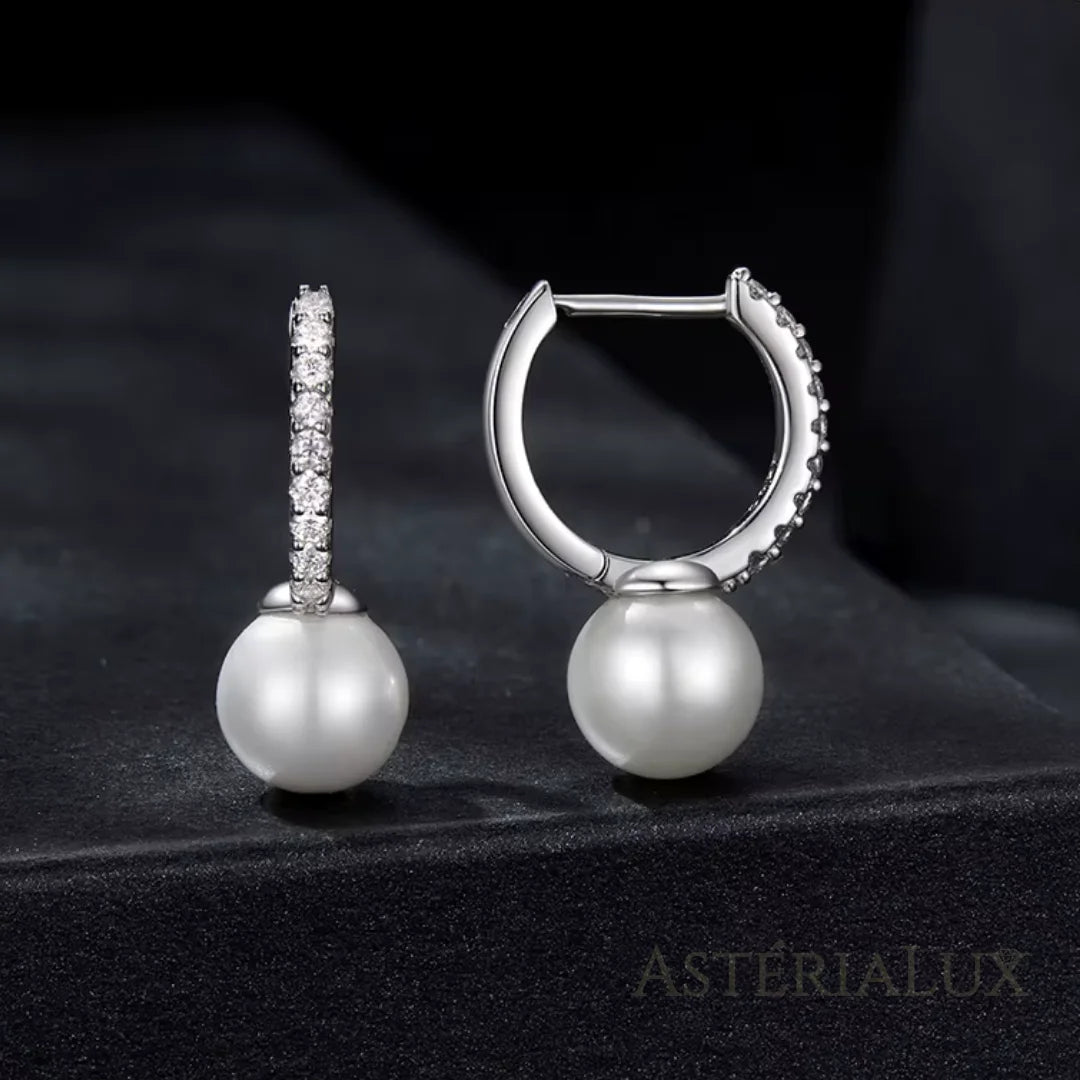 Brincos de Pérola Moissanite em Prata 925