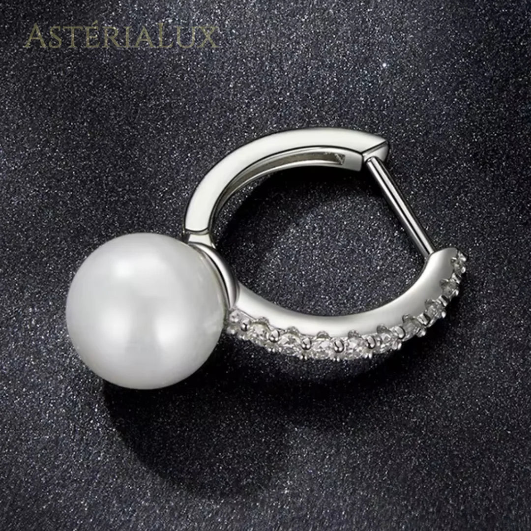 Brincos de Pérola Moissanite em Prata 925