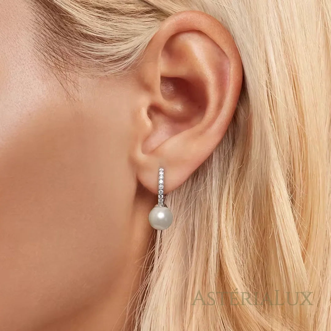 Brincos de Pérola Moissanite em Prata 925