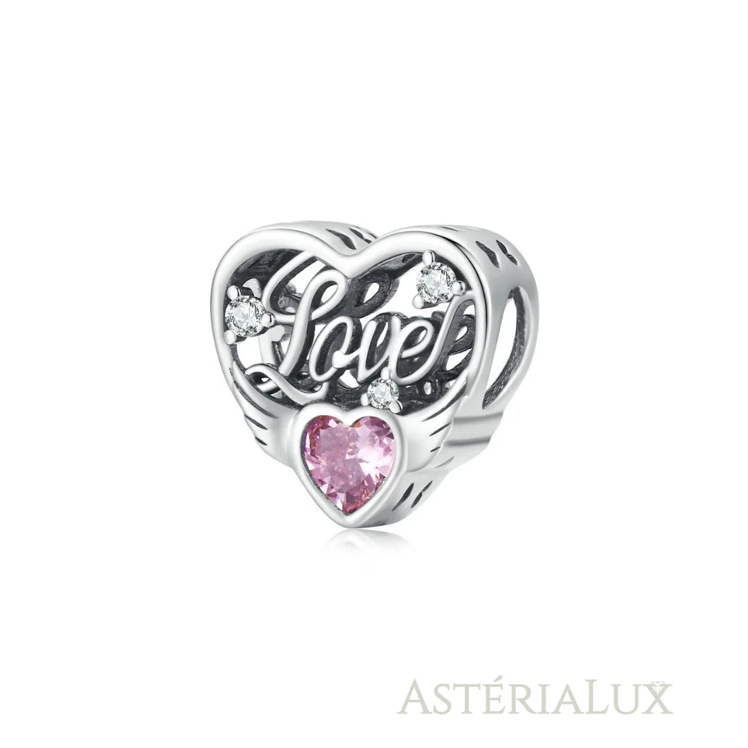 Berloque Mãe de Pet de Prata 925 e Zircão Rosa