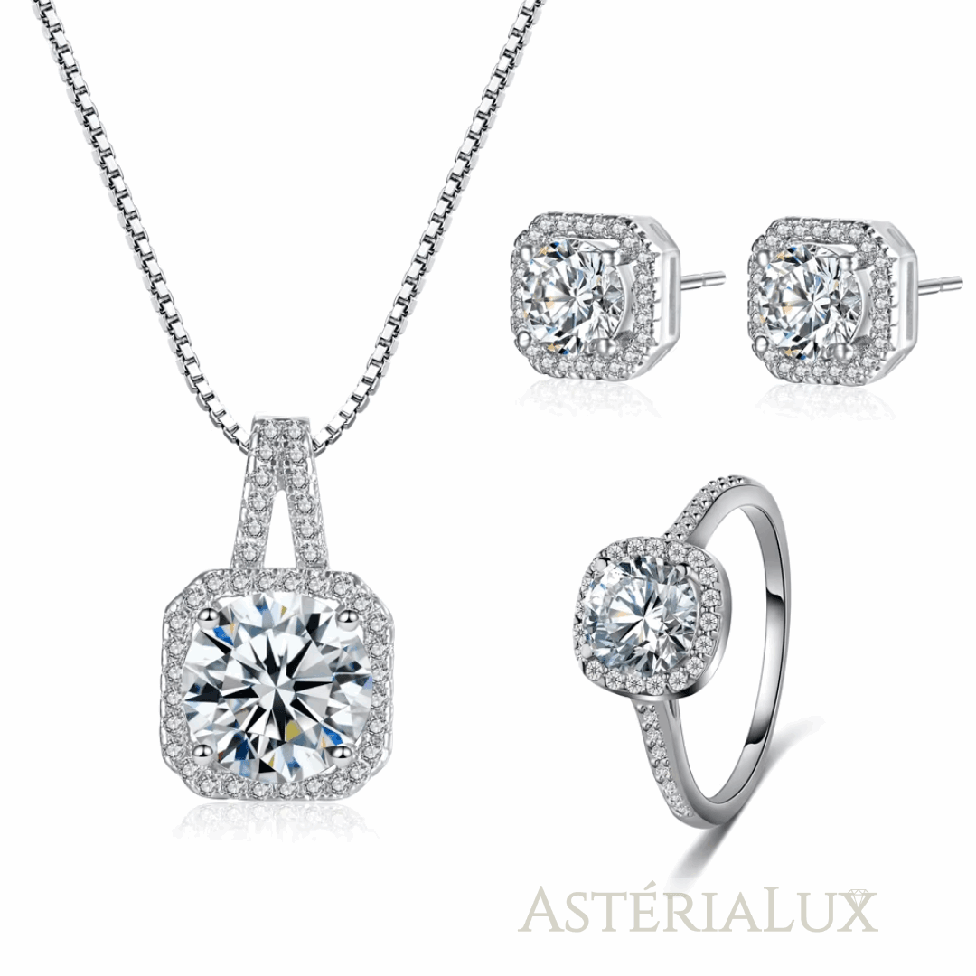Conjunto Luxuoso de Joias com Zircônia em Prata 925