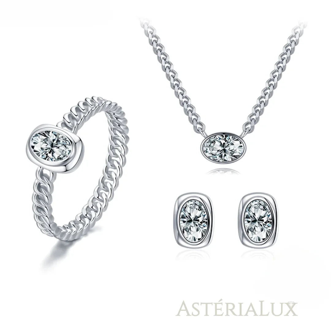 Conjunto de Jóias Luxuosas em Prata 925
