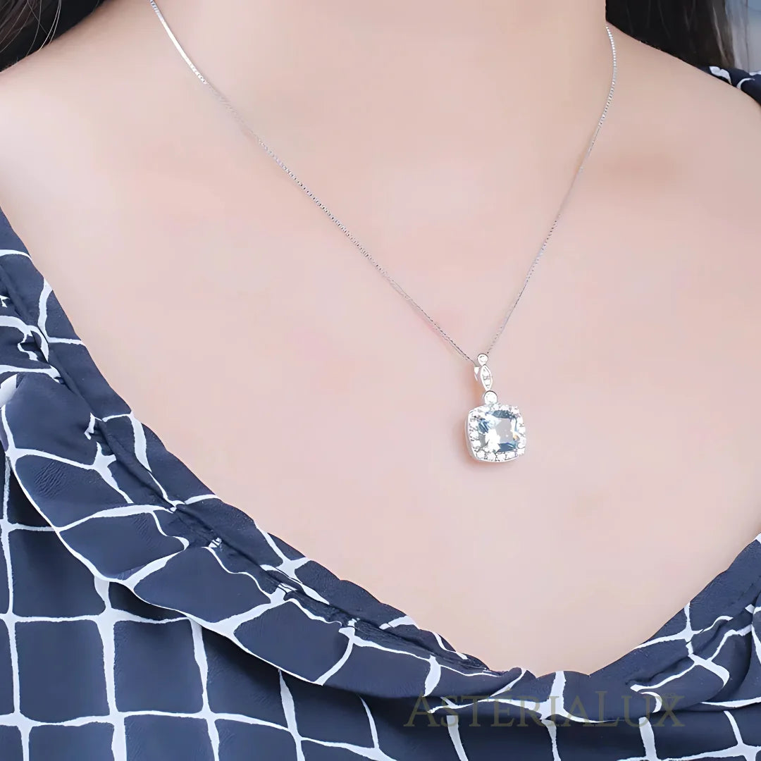 Conjunto de Joias com Topázio Azul e Prata 925