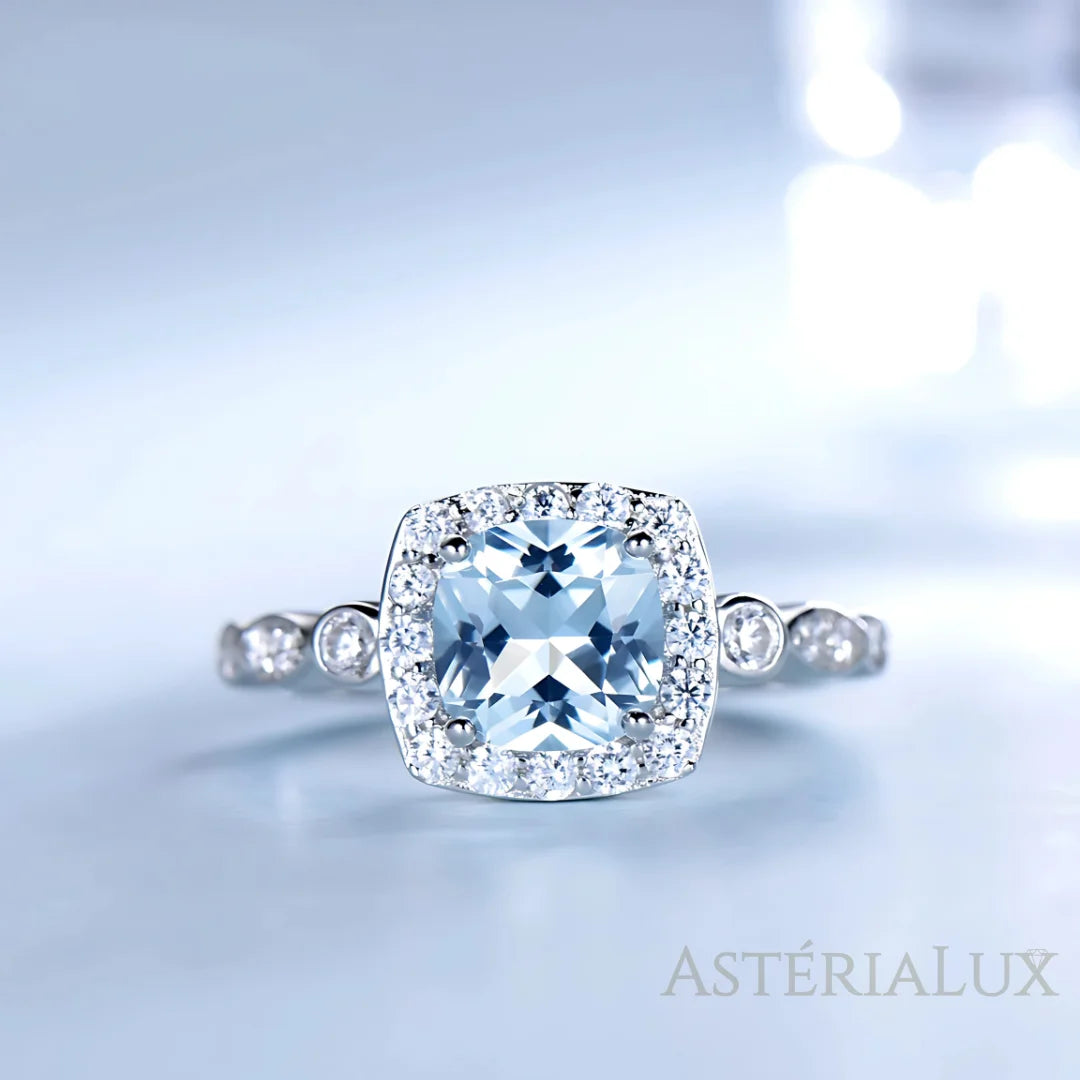 Conjunto de Joias com Topázio Azul e Prata 925