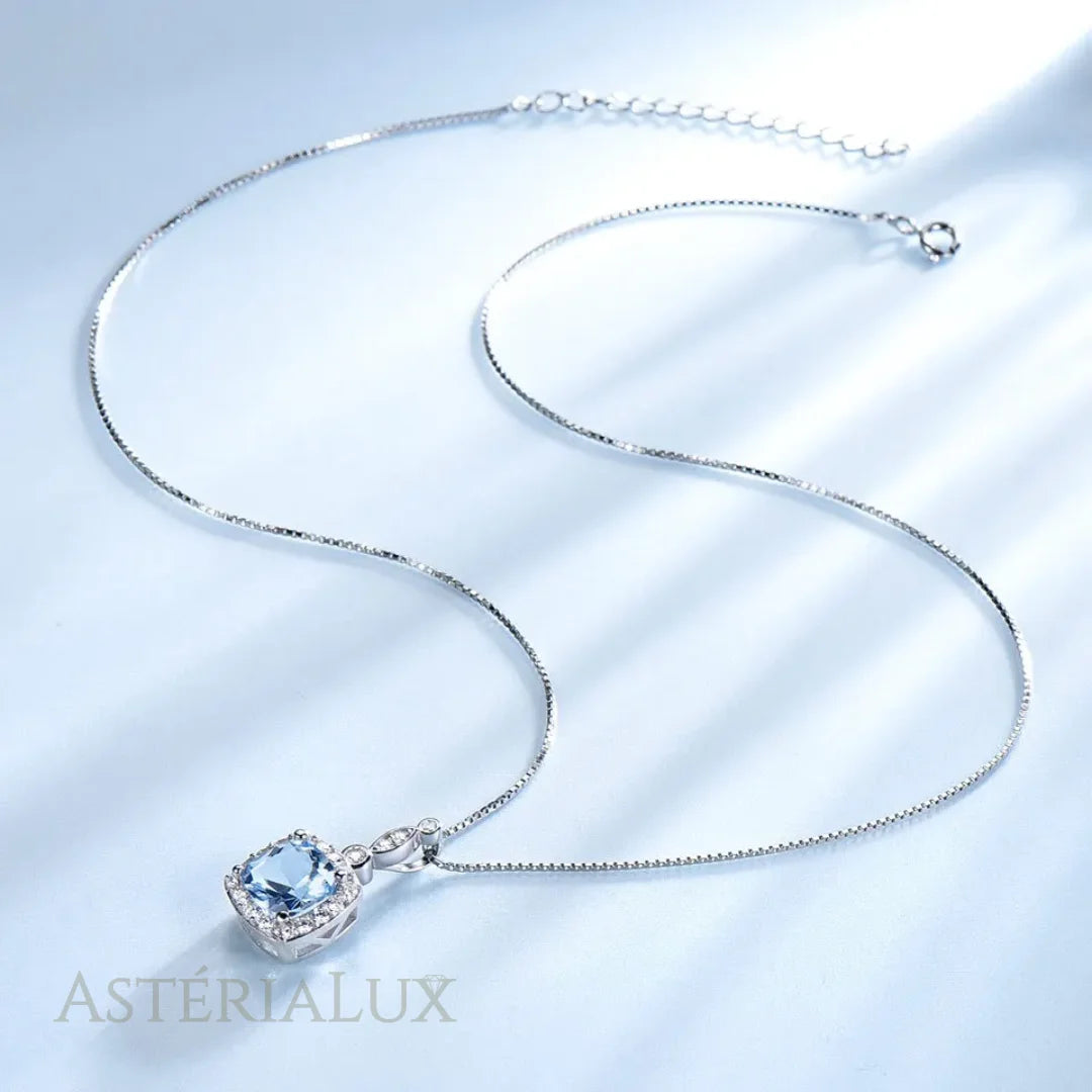 Conjunto de Joias com Topázio Azul e Prata 925