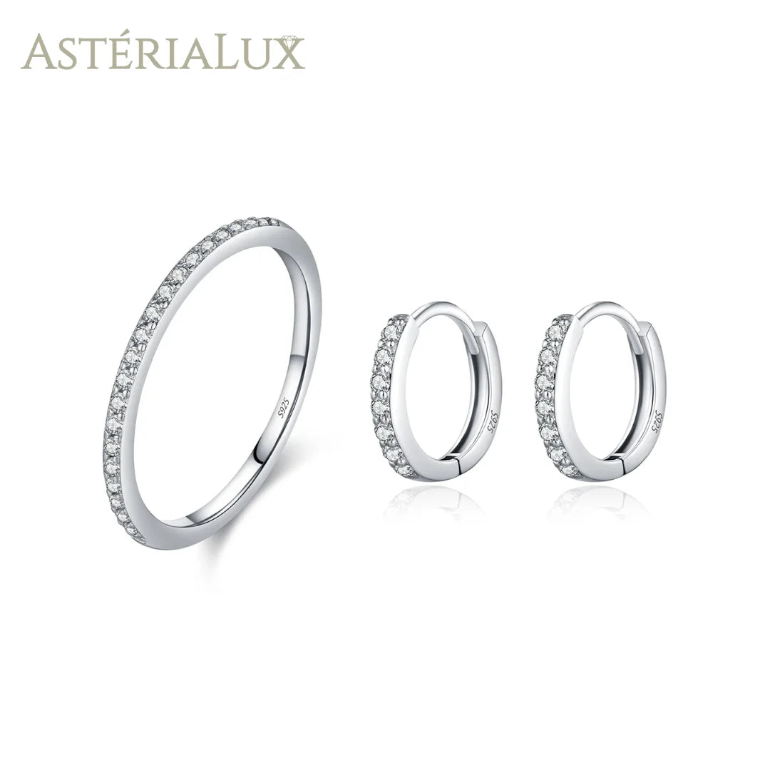 Conjunto de Joias Elegância Clássica Moissanite Prata 925
