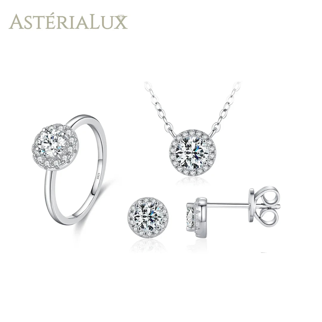 Conjunto de Joias de Luxo Moissanite em Prata 925