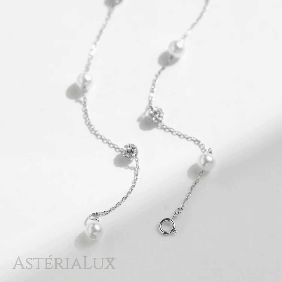 Colar de Pérolas com Zircão - Elegância Feminina em Prata 925