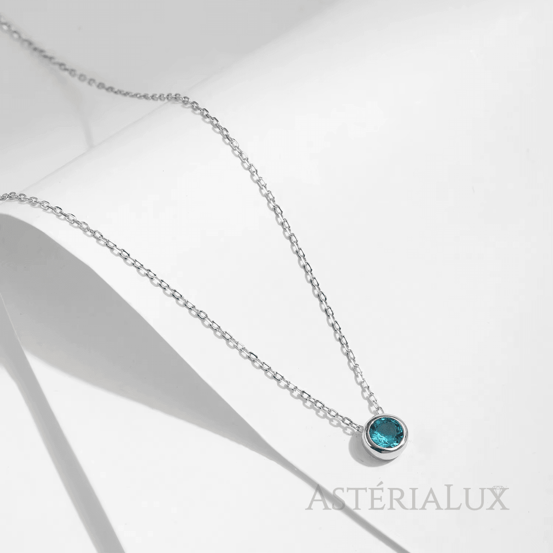 Colar Luxo e Elegância com Zircônia Azul em Prata 925