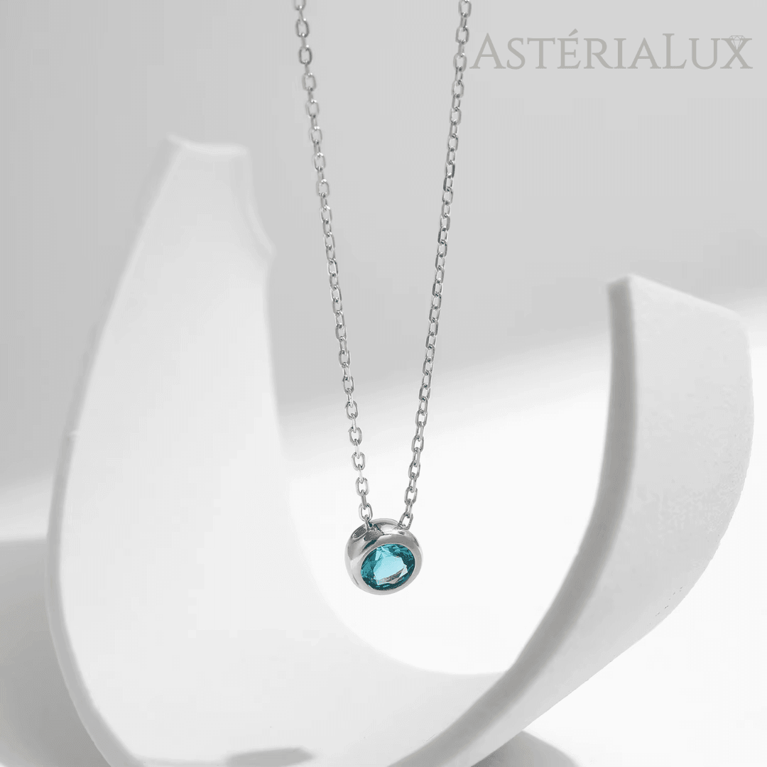 Colar Luxo e Elegância com Zircônia Azul em Prata 925