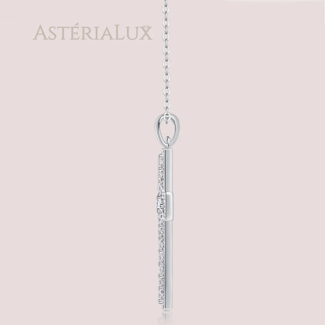 Colar Cruz Moissanite Prata 925 Banhado a Ouro