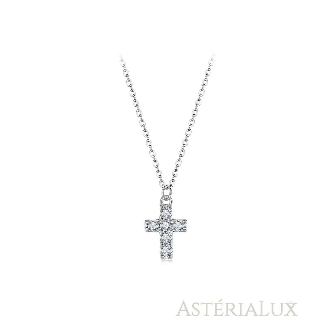 Colar Crucifixo de Moissanite em Prata 925