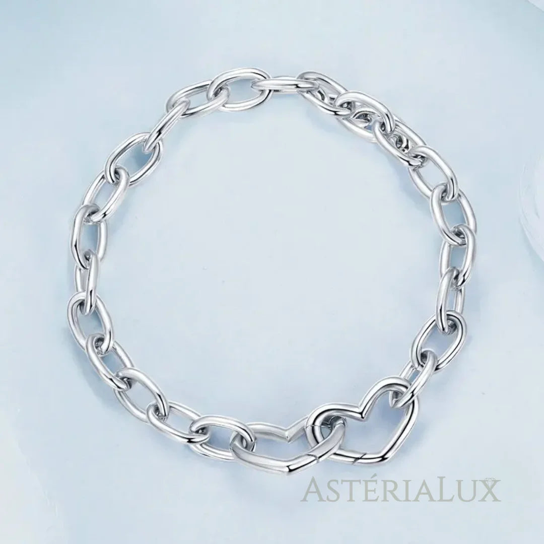 Pulseira Meus Corações em Prata 925 com Banho de Ouro Branco