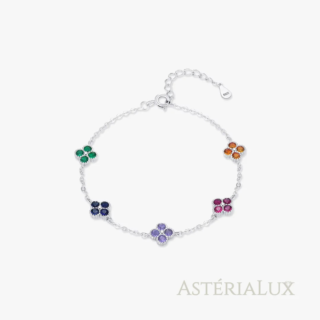 Pulseira Charmosa Trevos da Sorte com Zircônia em Prata 925