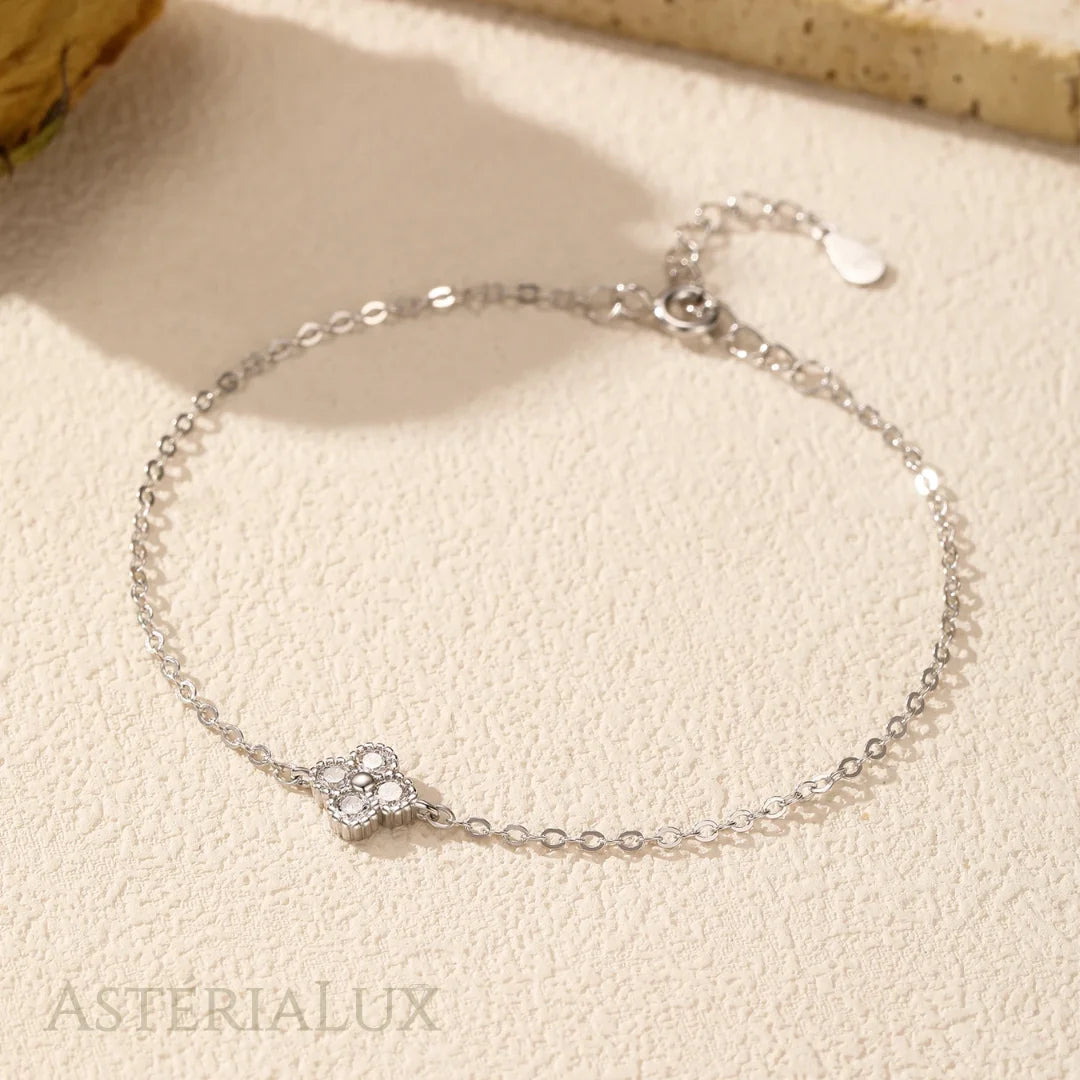 Pulseira com Trevo de Zircônia de Prata 925