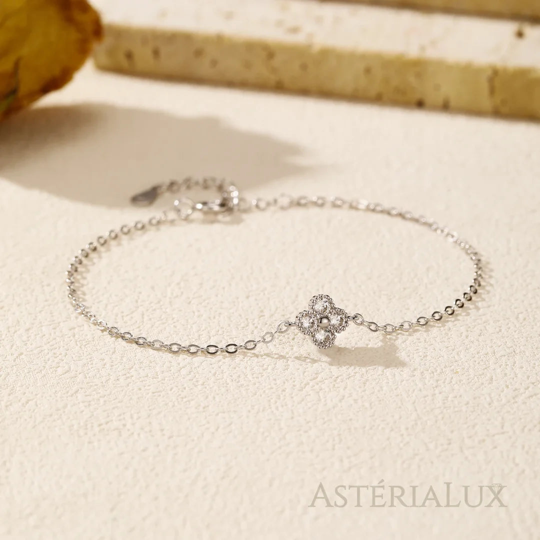 Pulseira com Trevo de Zircônia de Prata 925