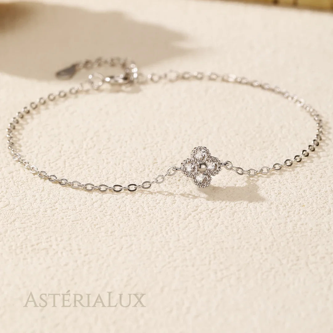 Pulseira com Trevo de Zircônia de Prata 925