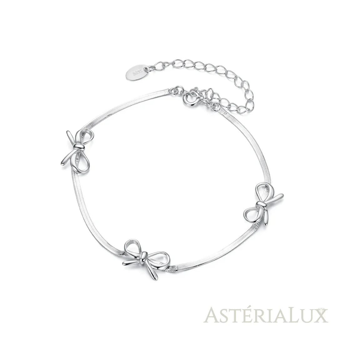 Pulseira Luxuosa com Laço Elegante de Prata 925