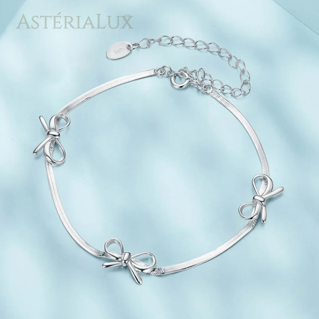 Pulseira Luxuosa com Laço Elegante de Prata 925