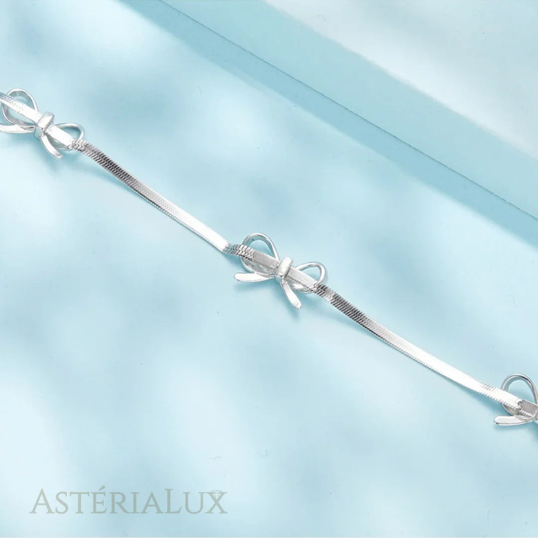 Pulseira Luxuosa com Laço Elegante de Prata 925