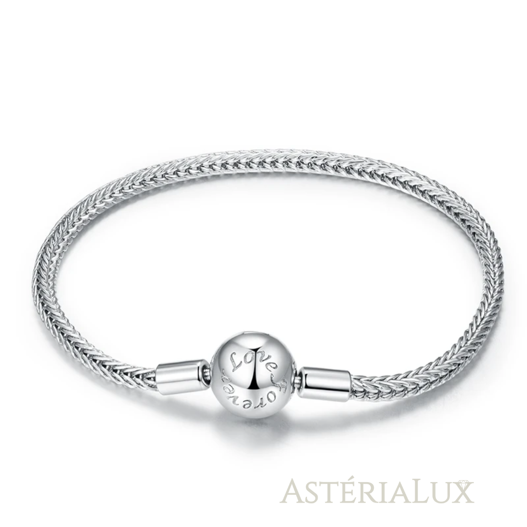 Pulseira de Prata 925 com Fecho Rosa e Zircão